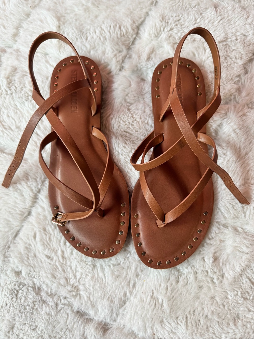 Steve Madden Brown Studded Strappy Gladiator Sandals